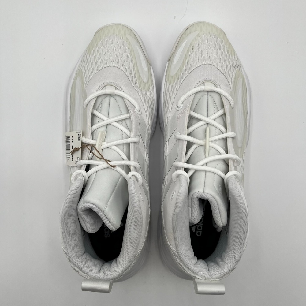 Adidas Exhibit A Mid Mens 8.5 White Crystal Basketball Shoes Sneakers NEW NIB - Picture 6 of 10
